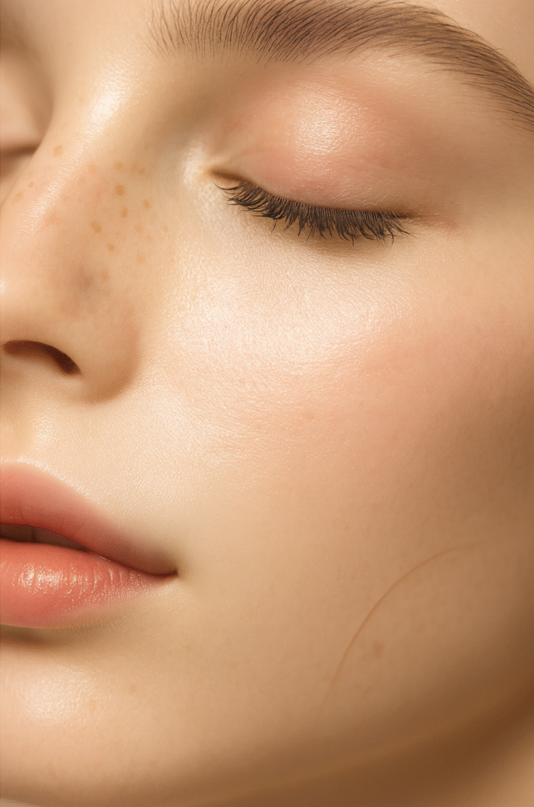 young woman with healthy glowing skin after prejuvenation treatment