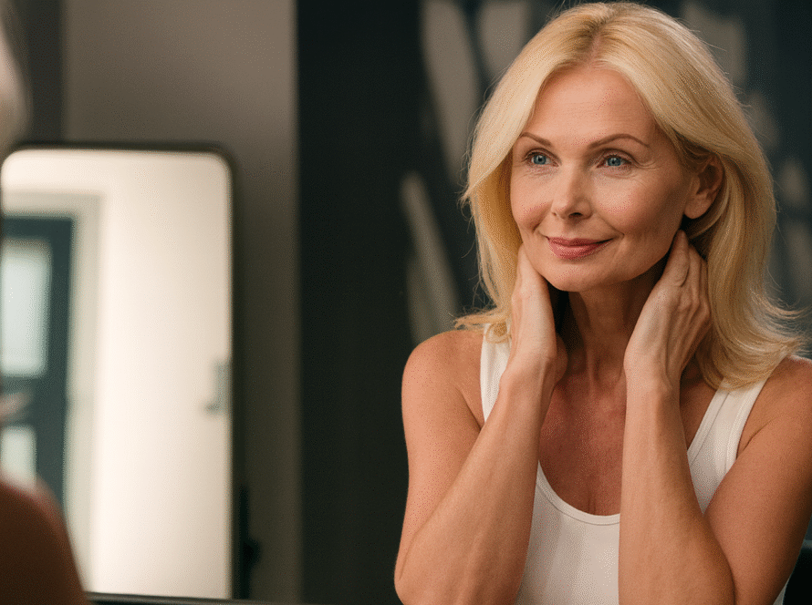 Woman in her 50s concerned with prejuvenation