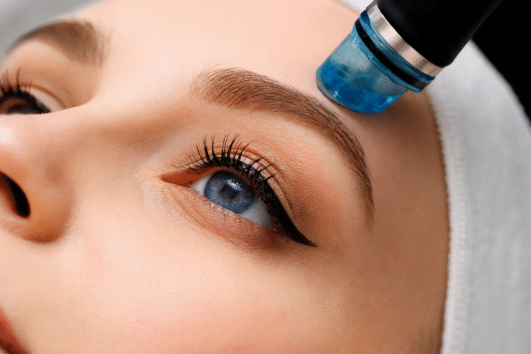 woman receiving professional skincare treatment for maintenance